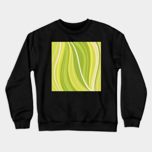 Abstract pattern with wavy lines in fresh yellows and greens Crewneck Sweatshirt